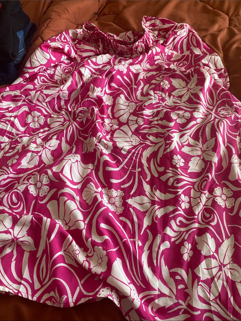 SHEIN Pink and White Floral Maxi Skirt